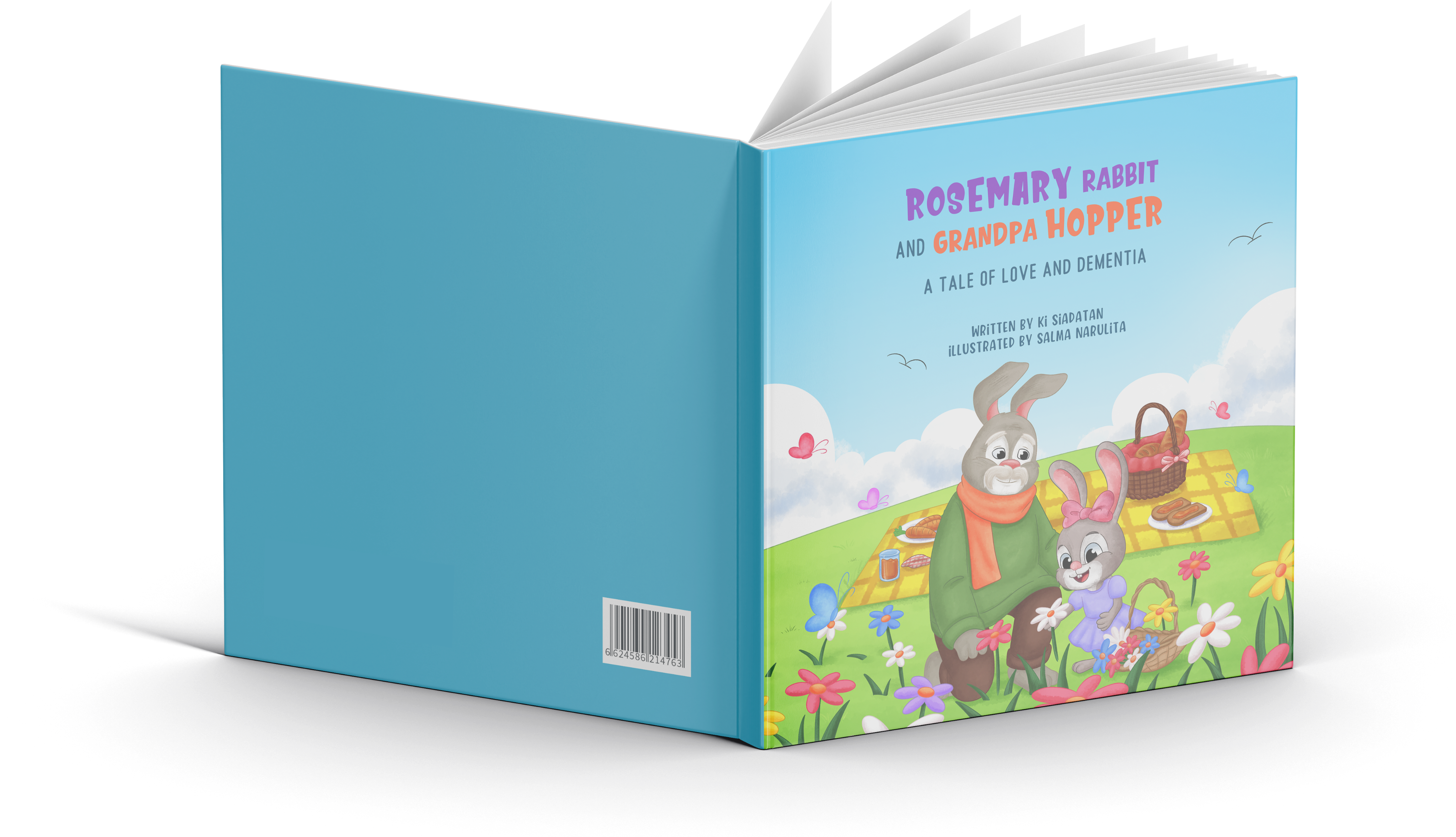 Rosemary Rabbit and Grandpa Hopper open book
